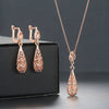 Jewelry Set Copper Water Drop Hollow Electroplated Pendant Earrings For Women