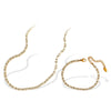 Jewelry Set Fashionable Zircon 316L Stainless Steel Necklace And Bracelet For Women With Electroplating Treatment