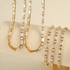 Jewelry Set Fashionable Zircon 316L Stainless Steel Necklace And Bracelet For Women With Electroplating Treatment
