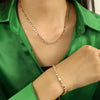 Jewelry Set Fashionable Zircon 316L Stainless Steel Necklace And Bracelet For Women With Electroplating Treatment