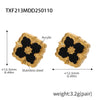 Jewelry Set Fourleaf Clover Flower Diamondshaped Titanium Steel O Word Chain Plated With Real Gold
