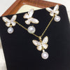 Jewelry Set Freshwater Pearl Butterfly Frosted Paint