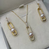 Jewelry Set Freshwater Pearl Earrings And Necklace Silver Needle Accessories For Women