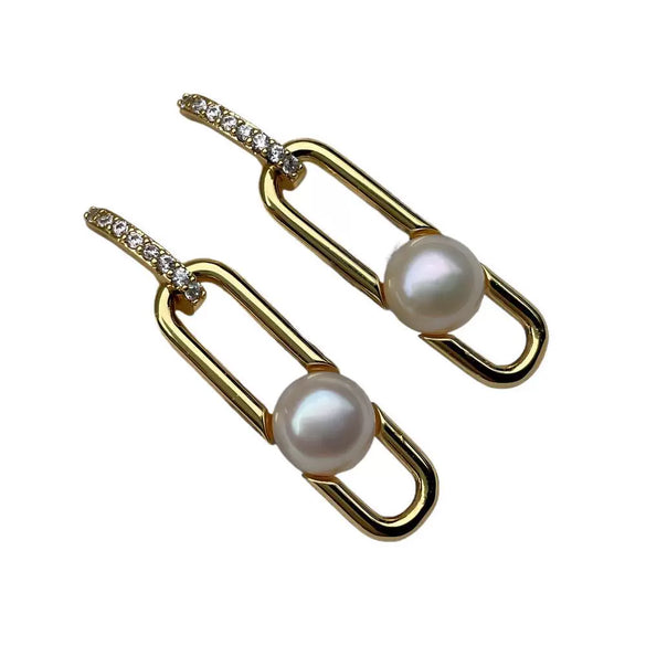 Jewelry Set Freshwater Pearl Earrings And Necklace Silver Needle Accessories For Women