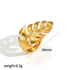 Jewelry Set Geometric Line Ring Earrings Stainless Steel Leaf Butterfly Electroplating
