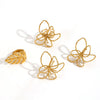 Jewelry Set Geometric Line Ring Earrings Stainless Steel Leaf Butterfly Electroplating