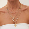 Jewelry Set Geometric Pattern Alloy Pendant Copperclad Iron Chain Iron Chain Copper Chain Rhine Stone Electroplating For Men And Women