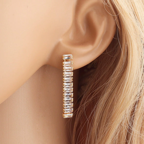 Jewelry Set Gold Electroplated Wave Inlaid Zircon Women's