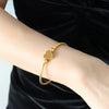 Jewelry Set Goldplated Titanium Steel Love Shape Adjustable Coil Bracelet And Ring