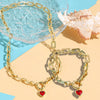 Jewelry Set Hiphop Style Ot Buckle Imitation Pearls Turquoise Heart Water Drop Bell Electroplating