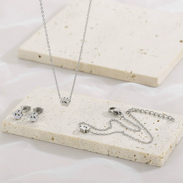 Jewelry Set Mesh Cat Claw Stainless Steel Titanium Steel Gold Rose Gold Ochain Electroplating Geometric