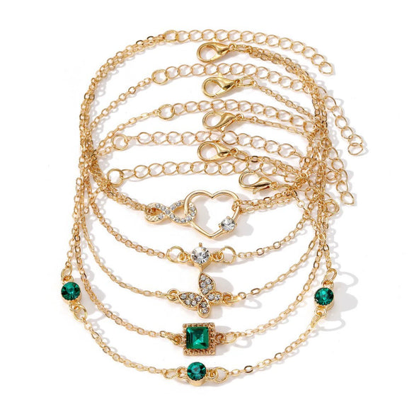 Jewelry Set Mixed Materials Imitation Pearl Rhinestone Heart Water Drop Bell Pattern O Word Chain Highend Minimalist For Women