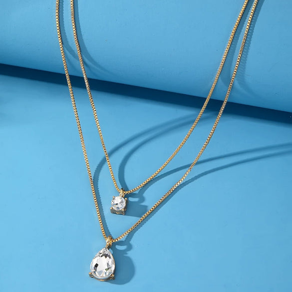 Jewelry Set Mixed Materials Imitation Pearl Rhinestone Heart Water Drop Bell Pattern O Word Chain Highend Minimalist For Women