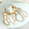 Jewelry Set Mixed Materials With Heart Water Drop Bell Pattern Set With Pearls For Ladies