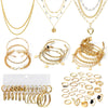 Jewelry Set Mixed Materials With Heart Water Drop Bell Pattern Set With Pearls For Ladies