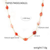 Jewelry Set Natural Agate Stone Handbeaded 316L Stainless Steel Chain Electroplating Design Unisex