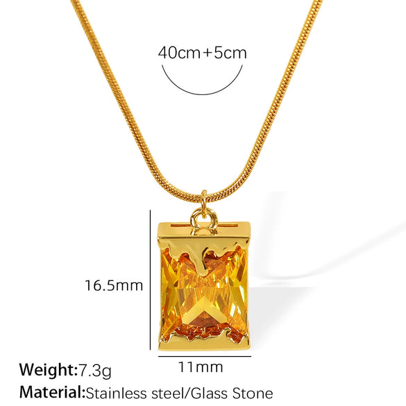 Jewelry Set Pendant Necklace And Earrings 316L Stainless Steel Electroplating Personality Style