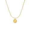 Jewelry Set Stainless Steel Goldplated Round Pendant And Chain For Women Retro Fashion Style