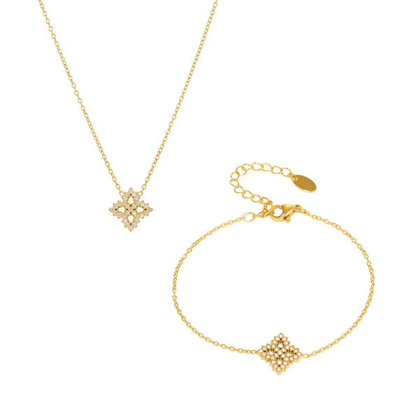 Jewelry Set Stainless Steel Material 18K Real Gold Plated Kitty Pattern