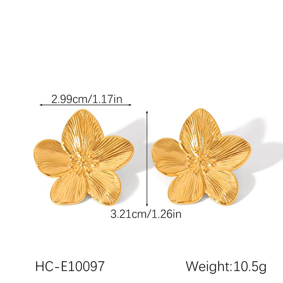 Jewelry Set Stainless Steel Titanium Steel Fivepetal Flower Electroplating Style For Women