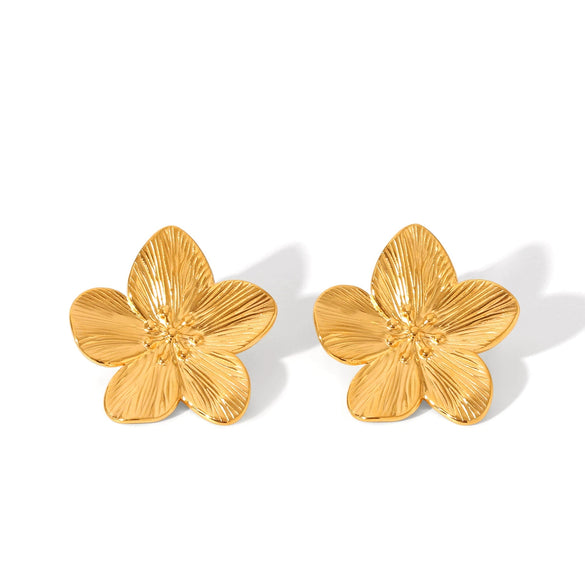 Jewelry Set Stainless Steel Titanium Steel Fivepetal Flower Electroplating Style For Women