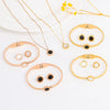 Jewelry Set Stainless Steel Titanium Steel Roman Round Ochain Necklace Earrings Bracelet Electroplated