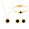 Jewelry Set Stainless Steel Titanium Steel Roman Round Ochain Necklace Earrings Bracelet Electroplated