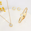 Jewelry Set Stainless Steel Titanium Steel Roman Round Ochain Necklace Earrings Bracelet Electroplated