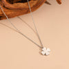 Jewelry Set Titanium Steel Beaded Floret Four Leaf Clover Diamond Double Layer Bamboo Chain For Women