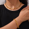 Jewelry Set 316L Stainless Steel Geometric Shaped Chain Electroplating Hiphop Trendy