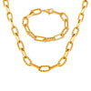 Jewelry Set 316L Stainless Steel Geometric Shaped Chain Electroplating Hiphop Trendy