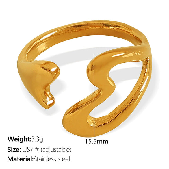 Jewelry Set 316L Stainless Steel Heart Cut Out Love Water Drop Bell Pattern Electroplated
