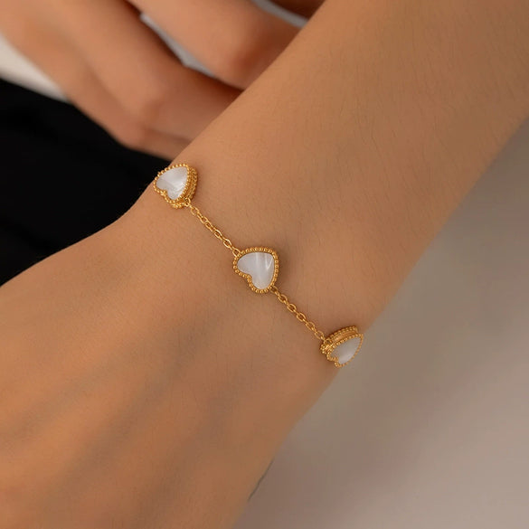 Jewelry Set Titanium Steel Heart Shape Electroplated For Women