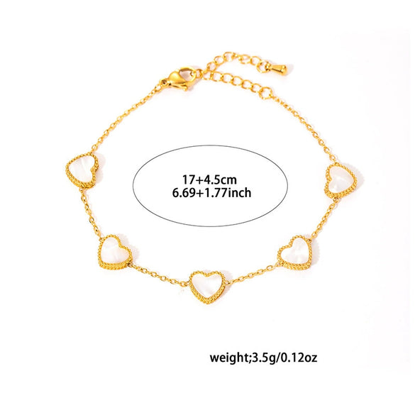 Jewelry Set Titanium Steel Heart Shape Electroplated For Women