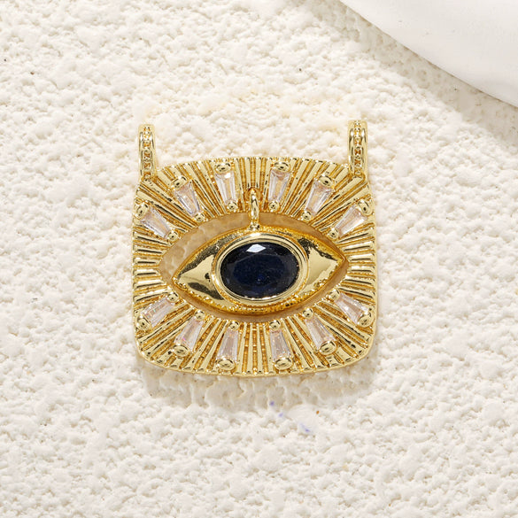 Jewelry Set With Devil's Eye Pattern Copper Accessories And Zircon Inlay