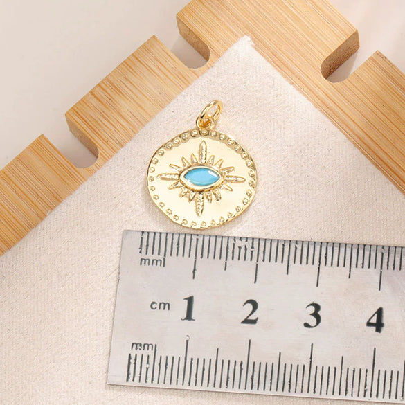 Jewelry Set With Devil's Eye Pattern Copper Accessories And Zircon Inlay