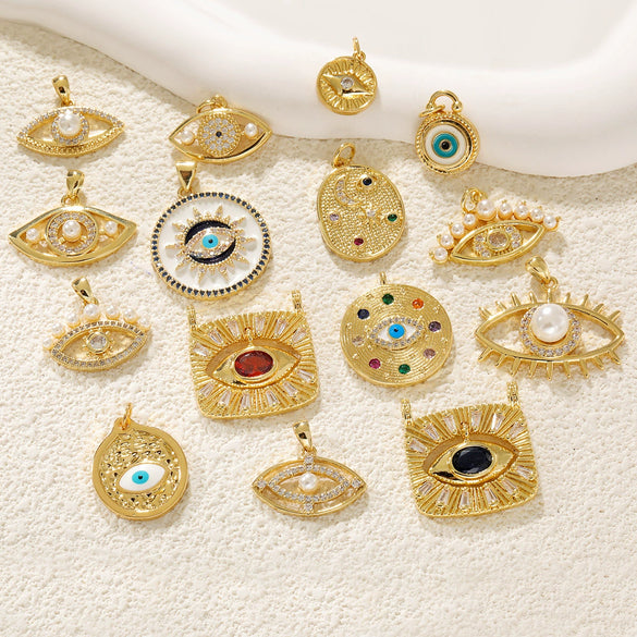 Jewelry Set With Devil's Eye Pattern Copper Accessories And Zircon Inlay