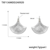 Jewelry Set With Fanshaped Shell Zircon Pendant Necklace And Earrings Cold Style 316L Stainless Steel Material Electroplating Process