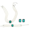 Jewelry Set With Imitation Pearls Square Pattern For Women