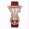Jewelry Set With Inverted Triangle Design Diamond Frosted Imitation Leather Alloy Material