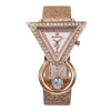 Jewelry Set With Inverted Triangle Design Diamond Frosted Imitation Leather Alloy Material