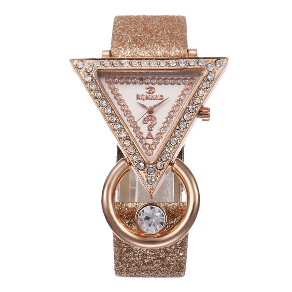 Jewelry Set With Inverted Triangle Design Diamond Frosted Imitation Leather Alloy Material