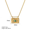 Jewelry Set With Square Pendant Geometric Pattern Stainless Steel Inlaid Zirconium And Electroplating Treatment