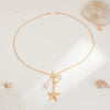 Jewelry Sexy Holiday Starfish Shell Pendant Body Chain Simple Copper Clad Iron Chain Multilayer Chest Chain With Animal Zodiac Pattern Electroplated