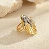 Jewelry Shell Coral Titanium Steel Stainless Steel Electroplated Women's Light Luxury Style Earrings And Ring