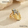 Jewelry Shell Coral Titanium Steel Stainless Steel Electroplated Women's Light Luxury Style Earrings And Ring
