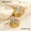 Jewelry Shell Coral Titanium Steel Stainless Steel Electroplated Women's Light Luxury Style Earrings And Ring
