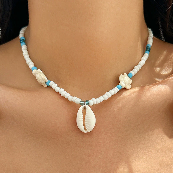 Jewelry Shell Plastic Resin Geometric Star Handmade Ball Chain Women's Necklace