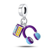 Jewelry Shrimp Leather Single Headphone Recording With Guitar Saxophone Pendant Silver Plated Dripping Oil