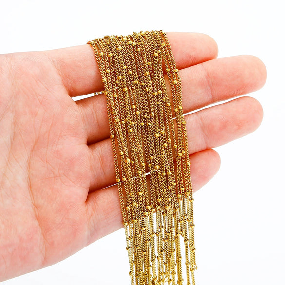 Jewelry Side Clip Bead Chain Stainless Steel Geometric Wave Electroplated Handmade Supplies
